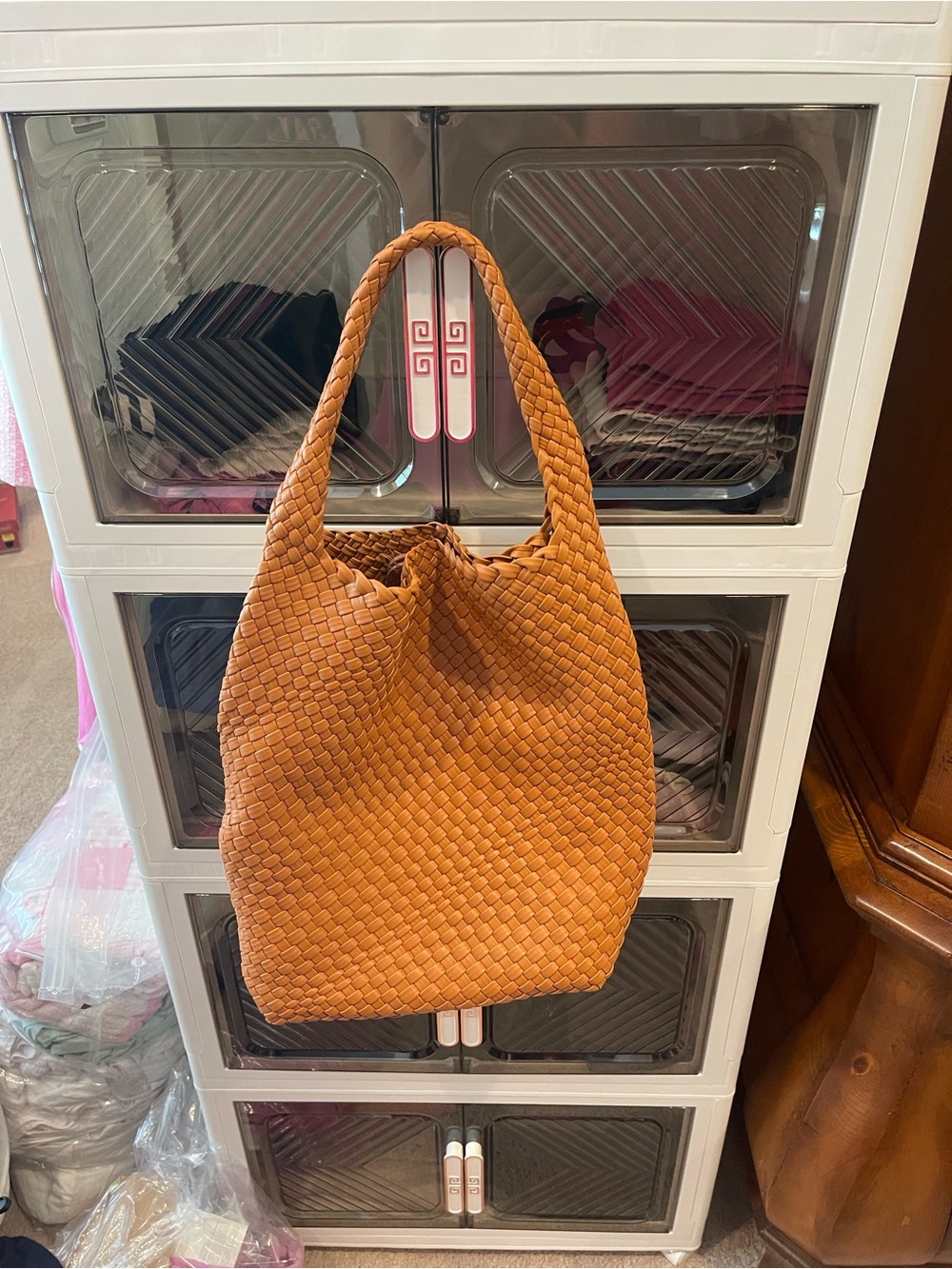 Woven Hobo Shoulder Bag - Tan